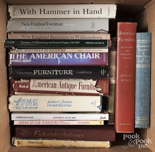 Large group of reference books on antique American furniture.