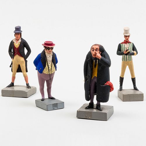 Four Howard F. Willetts Painted Plaster Satirical Figures