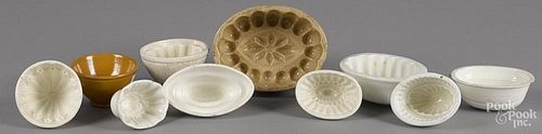 Ten assorted food molds, to include a melon, wedding cake, etc. largest - 2 3/4'' h., 5 1/2'' w.