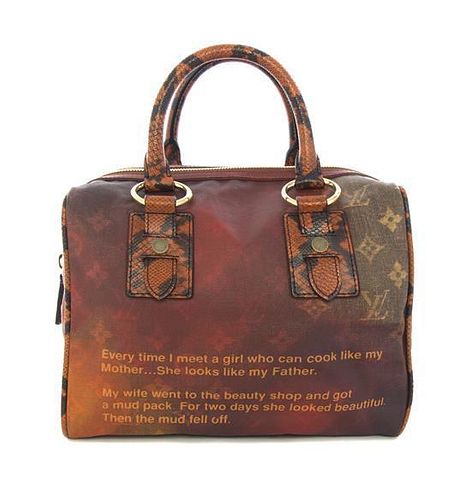 A Limited Edition Richard Prince for Louis Vuitton Mancrazy Jokes Bag, 11 1/2 x 10 x 10 inches.