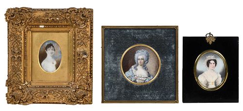 Three Continental and British Portrait Miniatures