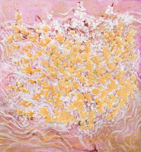 Ilana Lilienthal "Almond Blossoms" Mixed Media