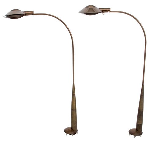 Cedric Hartman Model 91 CO Bronze Floor Lamps, 2