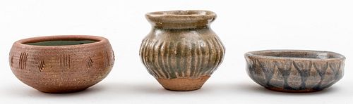 English Diminutive Art Pottery Vessels, 3