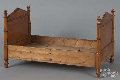 Three-piece doll furniture, to include a bed, 12 1/4'' h., 11 3/4'' w., 21'' d.