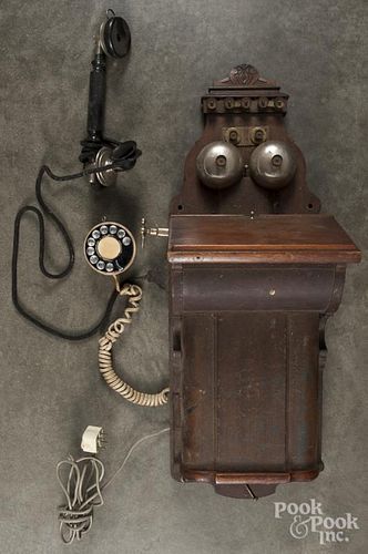 Jydsk oak telephone, 28'' h.