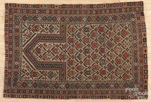Shirvan prayer rug, ca. 1900, 4'10'' x 3'3''.