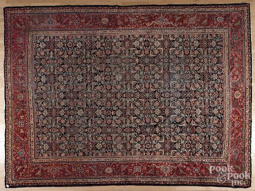 Semi-antique roomsize Persian carpet, 13'9'' x 10'7''.