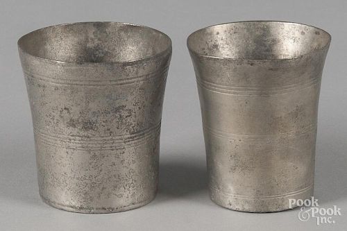 Meriden, Connecticut pewter beaker, ca. 1825, bearing the touch of Ashbil Griswold