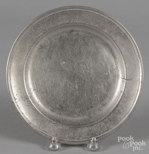 Baltimore pewter plate, ca. 1810, bearing the touch of George Lightner, 7 7/8'' dia.