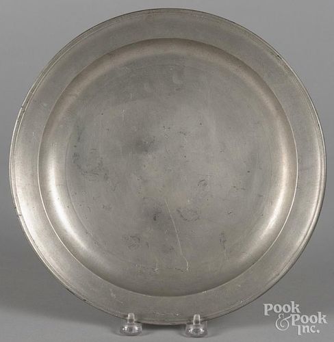 New York pewter plate, 19th c., bearing the touch of Boardman & Co., 10 3/4'' dia.