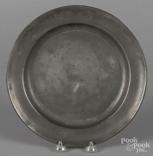 Albany, New York pewter deep dish, 19th c., bearing the touch of Smith & Feltman, 10 1/4'' dia.
