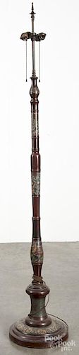 Chinese cloisonné floor lamp, 62 1/2'' h.