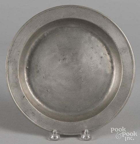 Hartford, Connecticut pewter deep dish, ca. 1840, bearing the touch of Thomas Boardman, 9 1/4'' dia.