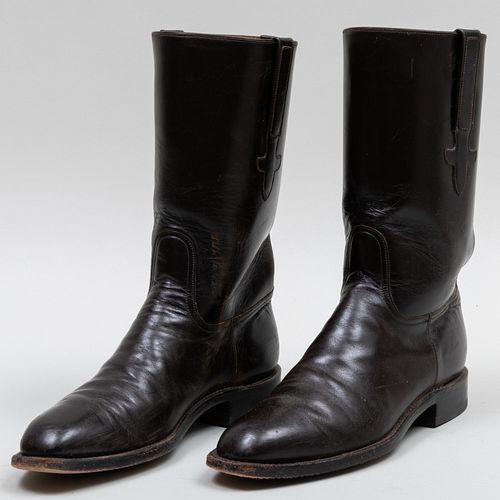 Pair of American Leather Cowboy Boots, worn by Paul Newman
