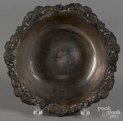 Tiffany & Co. sterling silver chrysanthemum bowl, 2 1/2'' h., 10 1/4'' dia., 18.2 ozt.