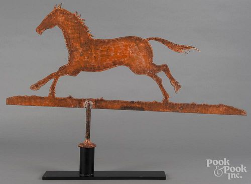 Sheet iron horse weathervane, 20th c., 39'' l.