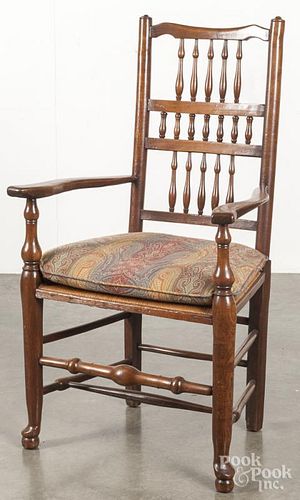 English yew wood armchair, 19th c.