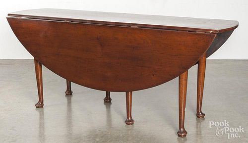 Queen Anne style fruitwood hunt table, 29 1/2'' h., 21 1/2'' w., 71 1/2'' d.