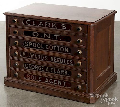 Victorian walnut Clark's spool cabinet, 22 1/2'' h., 27 1/2'' w.