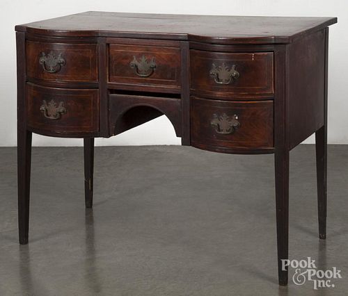 Federal style inlaid mahogany dressing table, late 19th c., 30'' h., 38'' w.
