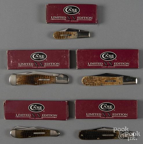 Five Case limited edition pocket knives.
