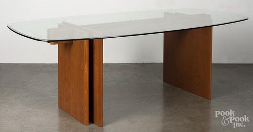 Soborg Mobler, Danish modern dining table, 28 1/2'' h., 81'' w.