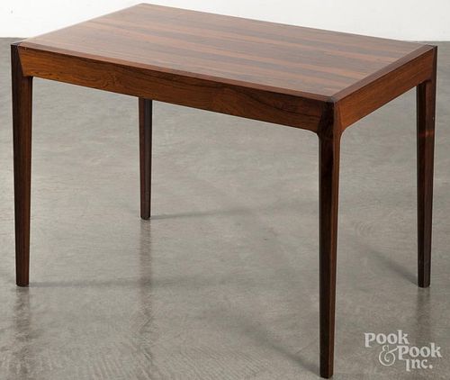 Soborg Mobler, Danish modern rosewood end table, 20 1/4'' h., 28 1/2'' w.