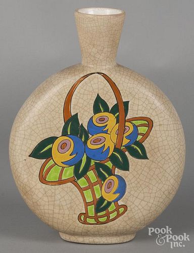 Ceramique de Bruxelles crackle glaze vase, 12 1/4'' h.