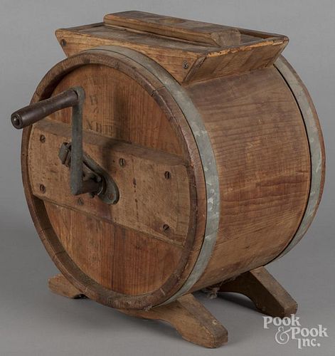 Pine cylinder churn, 19th c., 14 1/2'' h.