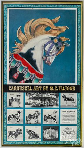 Modern poster for carousel figures, by Illions, 35 1/2'' x 19 1/4''.