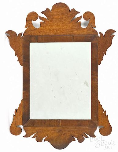 Chippendale mahogany looking glass, early 19th c., 19 1/2'' h., together with a small mirror