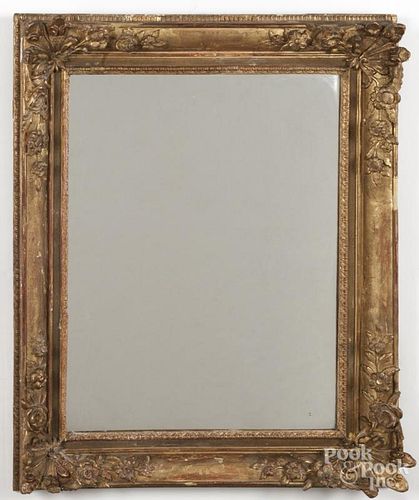 Giltwood mirror, 19th c., 43'' x 35 1/2''.