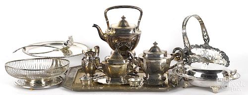 Gorham silver-plated tea service, together with miscellaneous tablewares.