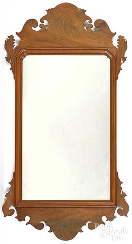 Louis Irion Chippendale style walnut mirror, 37 1/2'' h.
