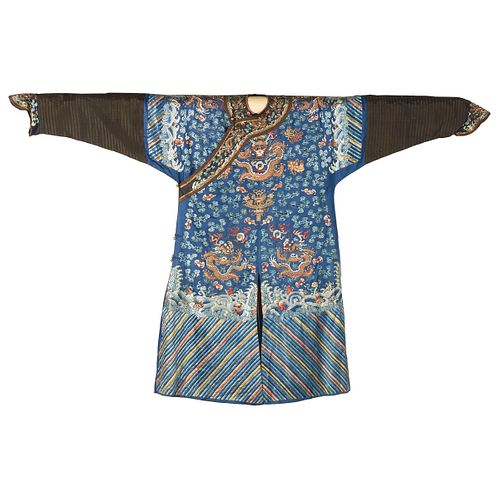 Late Qing Dynasty Silk Dragon Robe