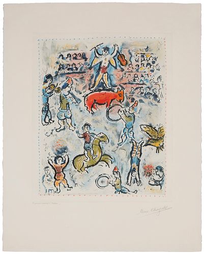 After Marc Chagall (1887-1985), After "Circus Parade," Print in colors on wove paper, watermark Arches infinity, Image: 19.25" H x 14.25" W; Sheet: 29