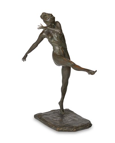 After Prince Paul Troubetzkoy, (1866-1938), Danseuse jambe droite levee (Lady Constance Stewart Richardson), 1921, Bronze with dark brown patina, 13.7