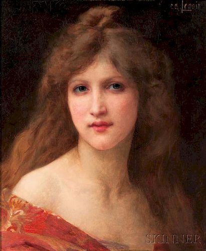 Charles Amable Lenoir (French, 1861-1940)      Portrait of a Girl in a Red Dress