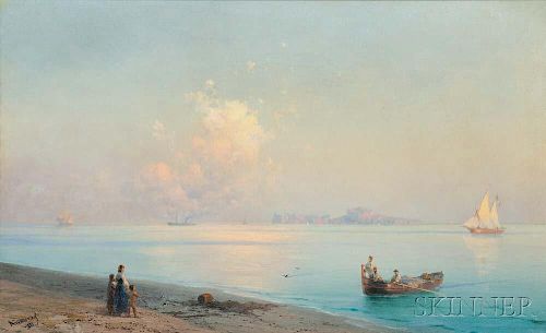 Ivan Konstantinovich Aivazovsky (Russian, 1817-1900)      Along the Coast, Capri