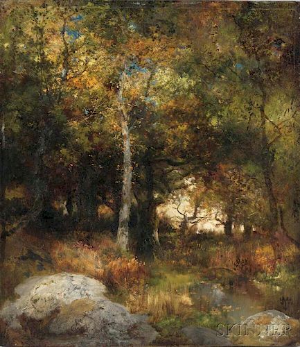 Thomas Moran (American, 1837-1926)      Autumn Woods