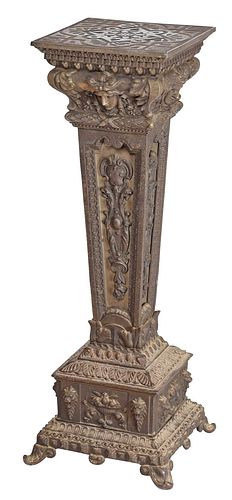 Neoclassical Style Patinated Metal Pedestal