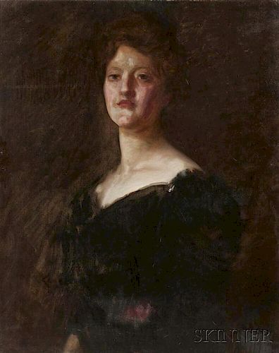 William Merritt Chase (American, 1849-1916)      Lady in Black (Lillian Westcott Hale)
