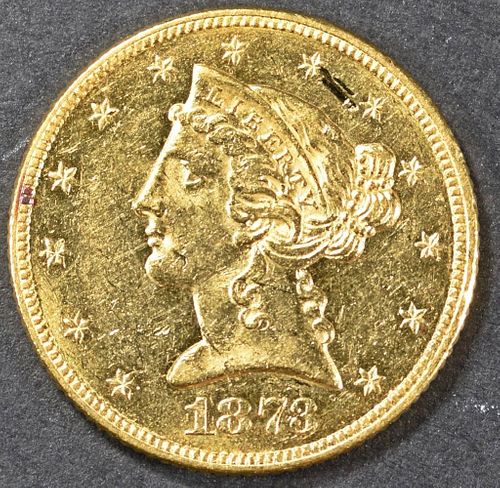 1873 $5 GOLD LIBERTY BU