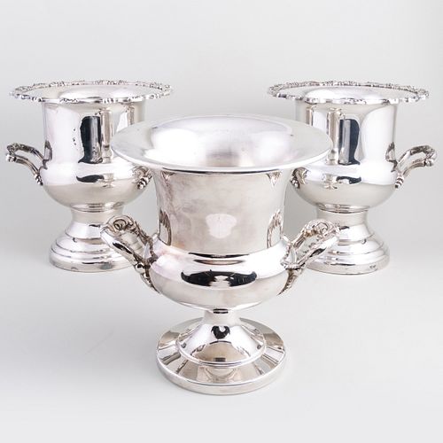 Three Silver Plate Ice Buckets