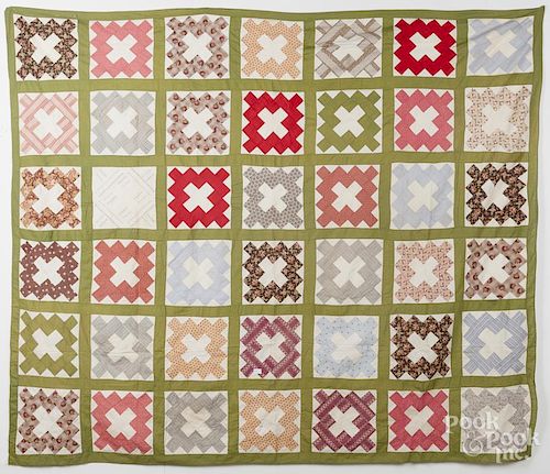 Three quilt tops, late 19th c.