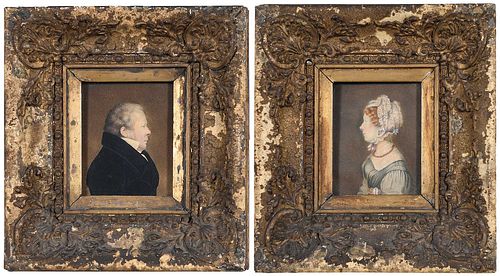 Pair of British School Portrait Miniatures 