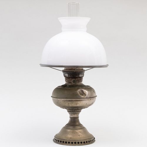 Rayo Students Brass and Glass Oil Lamp