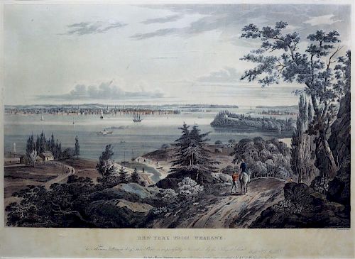 J. Hill engraving of New York from Weehawk