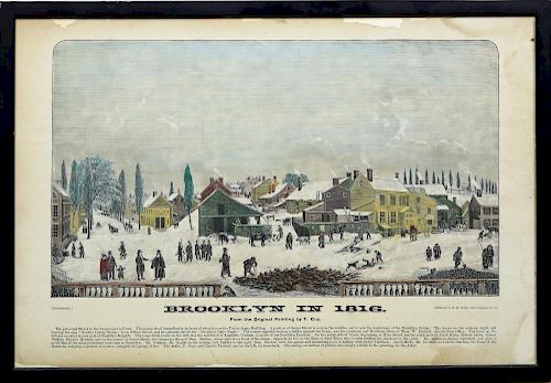 Four 19th century views of early New York & Brooklyn